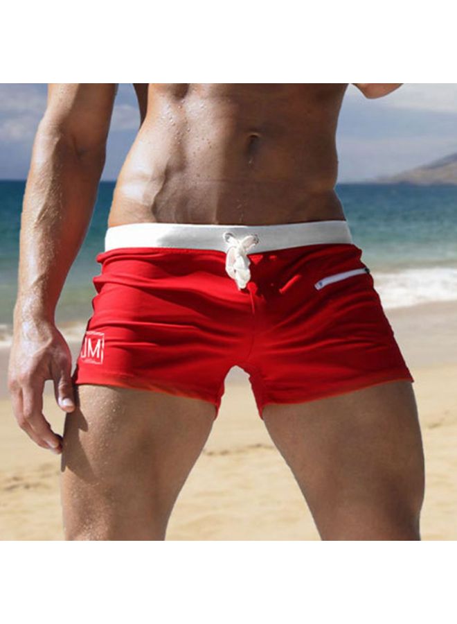 Generic JOCKMAIL Men's Low Waist Zipper Pocket Hot Spring Swimming Trunks Men's Boxer Swimming Trunks-Color:Black-Size:M - Image 4