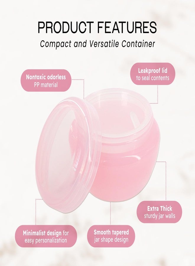 Pana Beauticom 36 Pieces 30G/30ML (1 Oz) Pink Frosted Container Jars with Inner Liner for Makeup, Creams, Cosmetic Beauty Product Samples - BPA Free - Image 2
