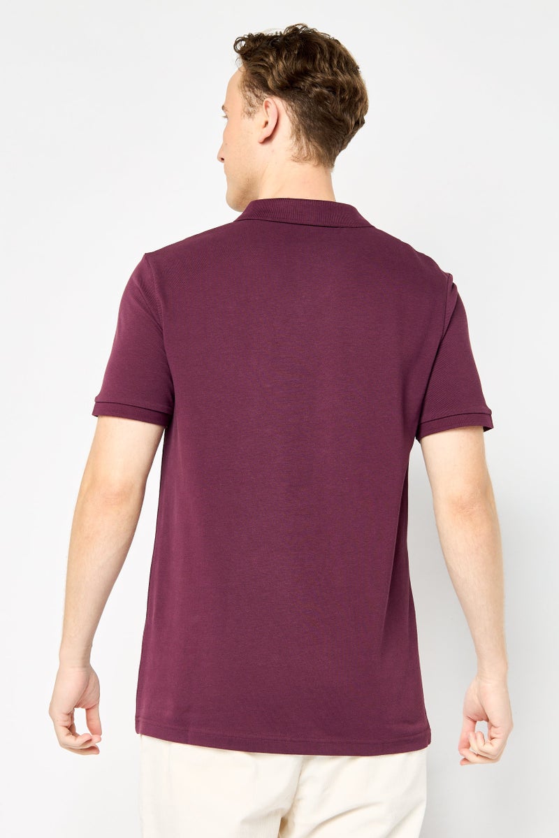 JOHN RICHMOND تي شيرت بولو بأكمام قصيرة بتصميم عادي للرجال، مارون - Image 2