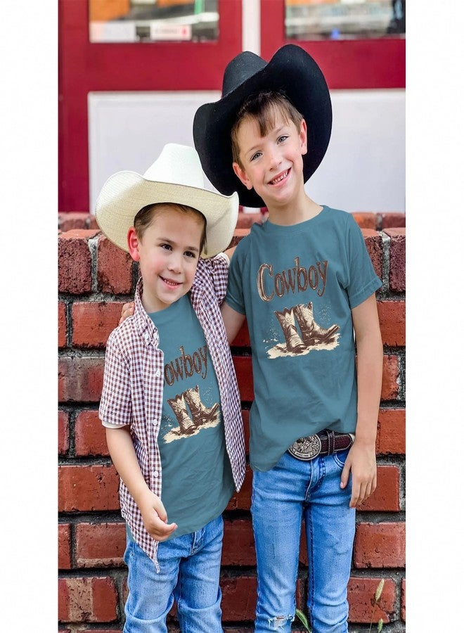 KEKEMI Toddler Baby Boys Cowboy Shirts Western Retro Graphic T Shirt Rodeo Party Outfit Summer Tees Short Sleeve Tops Clothes(Blue,18-24Months) - Image 4