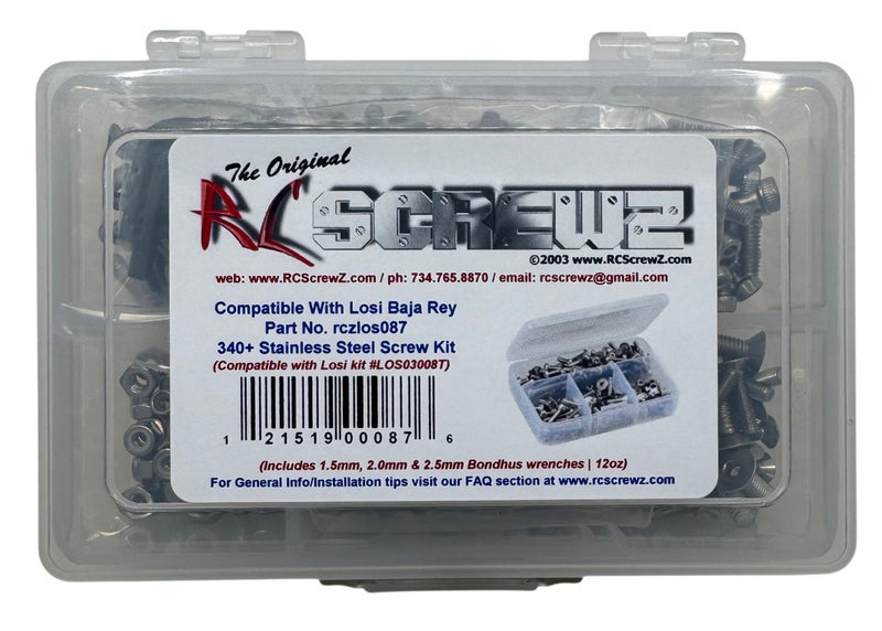 RC Screwz LOS087  Compatible with Team Losi Baja Rey 110th Stainless Steel Screw Kit - Image 3