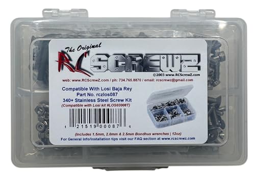 RC Screwz LOS087  Compatible with Team Losi Baja Rey 110th Stainless Steel Screw Kit - Image 1