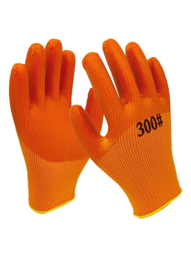 ABC 300# Latex Coated Work Safety Gloves, Oil Resistant Industrial Protective Gloves with Crinkle Palm Grip, Breathable Seamless Liner, Anti-Slip Work Gloves for Construction, Automotive, Warehouse & Maintenance – 1 Pair - Image 1