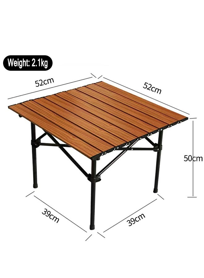 Lightweight Camping Table for 4 People – Roll-Up Top, Portable with Carry Bag, Durable Outdoor Table for Camping, Picnics, BBQs, and Backyards, 52×52×50cm - Image 4