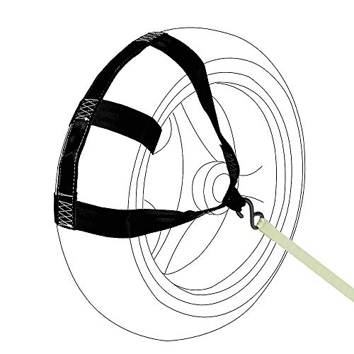 MOTO4U Universal Motorcycle Rear Wheel Tie Down Strap in Black - Image 1