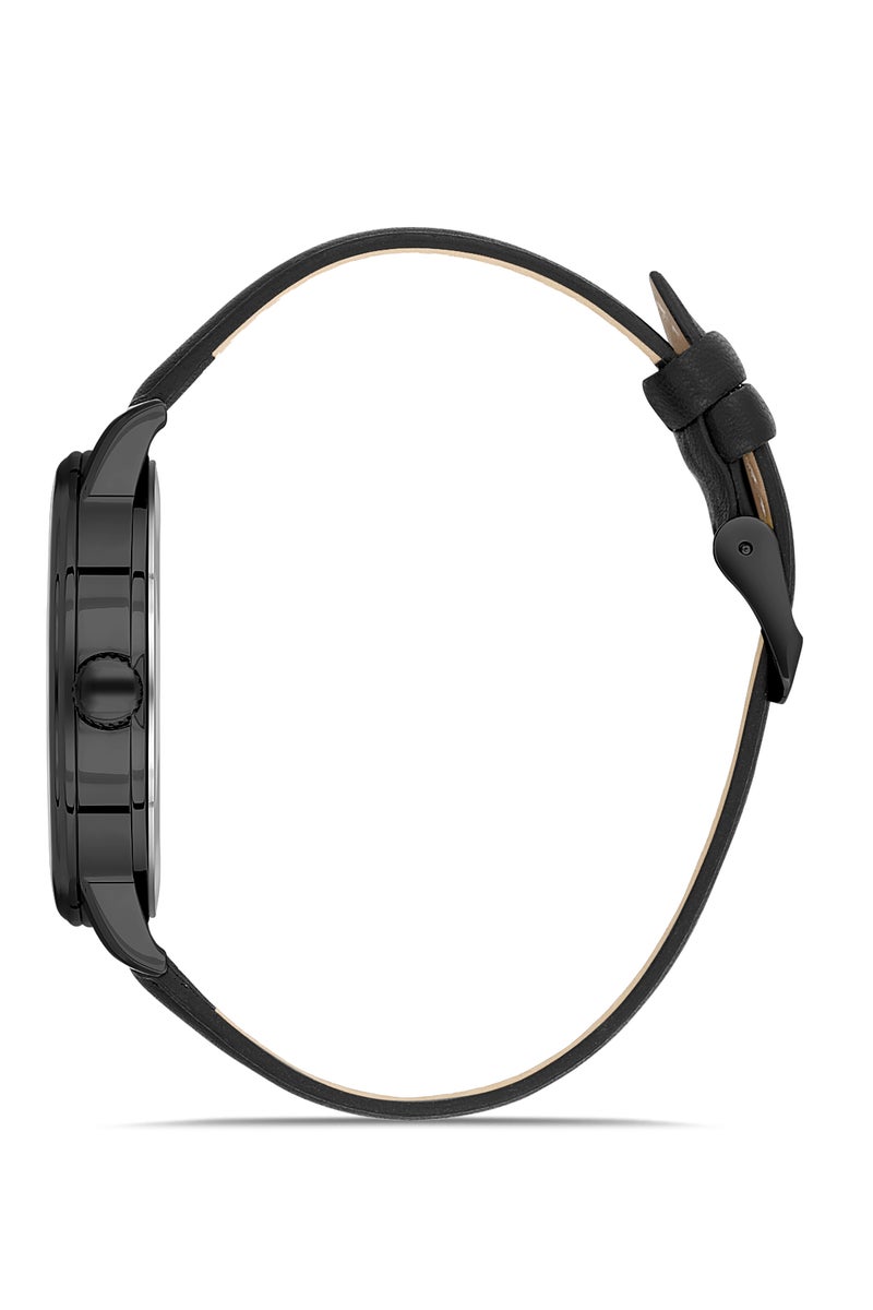 OMAX MEN’S Wrist-Watch | Analog | Leather Strap | Elegant Design - Image 2