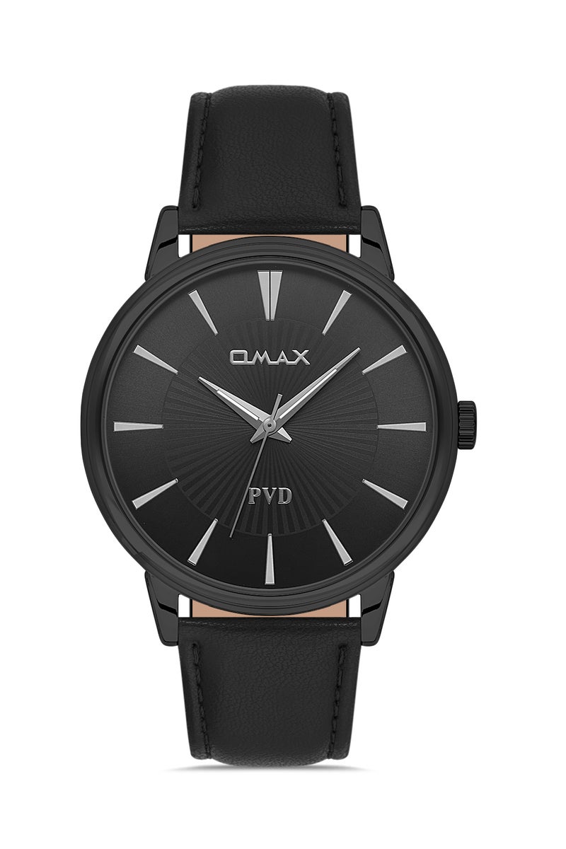OMAX MEN’S Wrist-Watch | Analog | Leather Strap | Elegant Design - Image 1