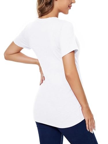Liu & Qu Womens Maternity Nursing Tops Short Sleeve Breastfeeding Shirts Heather V Neck Clothes - Image 5