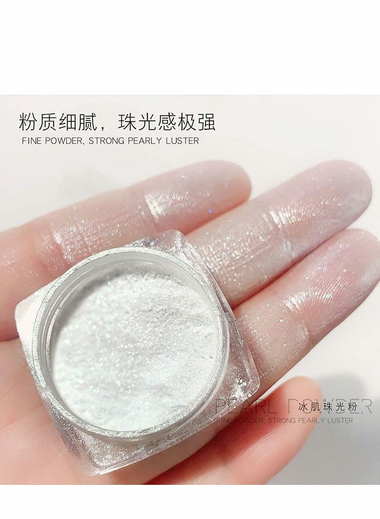 Pearl Powder Set, 4 Boxes Ice Transparent Aurora, Neon Rainbow Holographic, Chameleon Powder, Chrome Iridescent Pigment, Pearlescent High Gloss Nail Art Glitters - Image 3