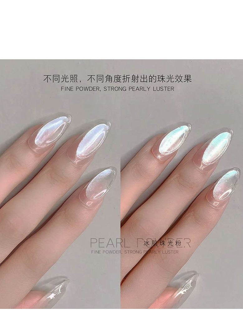 Pearl Powder Set, 4 Boxes Ice Transparent Aurora, Neon Rainbow Holographic, Chameleon Powder, Chrome Iridescent Pigment, Pearlescent High Gloss Nail Art Glitters - Image 2
