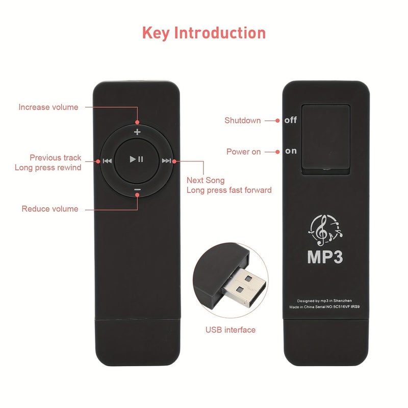 مشغل موسيقى MP3 مصغر محمول مع شاشة AMOLED، بطارية قابلة لإعادة الشحن 200 مللي أمبير، يدعم بطاقات SDHC وSDXC حتى 64 جيجابايت، مع بطاقة TF بسعة 4 جيجابايت باللون الأزرق، تصميم مضغوط للاستماع أثناء التنقل، جهاز محمول صغير للمنزل. - Image 3
