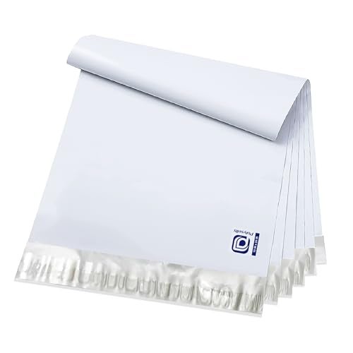 POLYSELLS 50 pcs 19x24 Inches White x Silver Poly Mailers Shipping Envelopes, Strong Adhesive Sealing, Waterproof, and Tear-resistant Postal Mailing Bags for Clothing, Books, and Accessories - Image 1