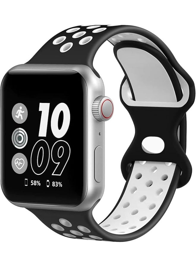 Silicone Strap Compatible with Apple Watch Series 2/3/4/5/6/7 SE 42mm 44mm 45mm 49mm - Image 1
