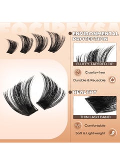 Focipeysa Focipeysa Eyelash Extensions 200D Lash Clusters 14-20MM Lashes Extensions Thick Lash Clusters D Curl Individual Lashes Extensions Soft Reusable Cluster Lash Extension DIY Lash Cluster Extensions  - Image 4