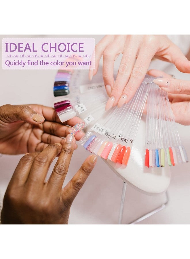 BQAN BQAN 200 Pcs Nail Swatch Sticks with Ring, Nails Art Display Nail Swatch Sticks | Nail Practice Sticks for Home or Salon Use, 4 Pack Number Stickers - Image 4