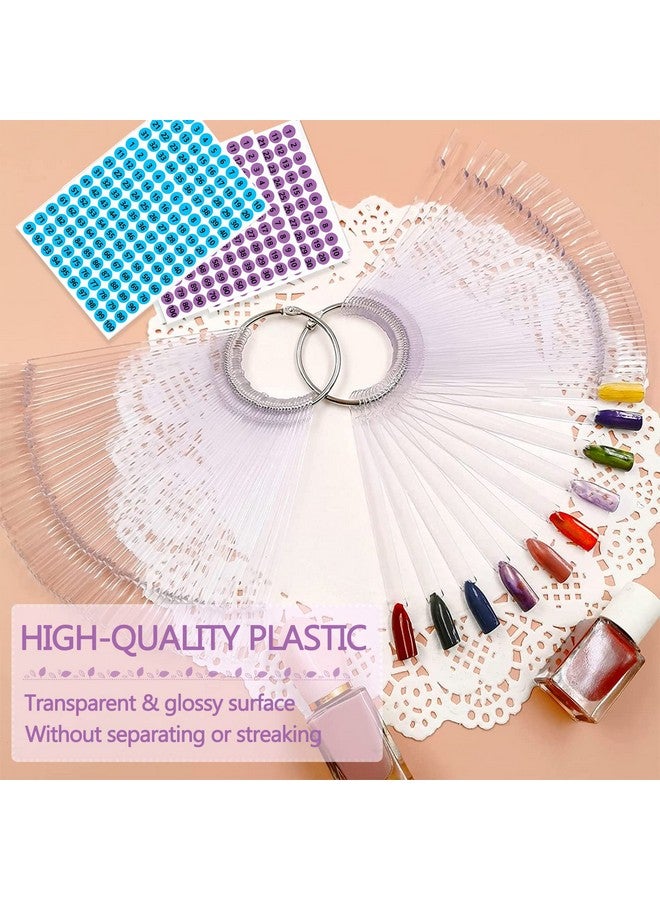 BQAN BQAN 200 Pcs Nail Swatch Sticks with Ring, Nails Art Display Nail Swatch Sticks | Nail Practice Sticks for Home or Salon Use, 4 Pack Number Stickers - Image 5