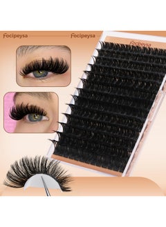 Focipeysa Focipeysa Eyelash Extensions 200D Lash Clusters 14-20MM Lashes Extensions Thick Lash Clusters D Curl Individual Lashes Extensions Soft Reusable Cluster Lash Extension DIY Lash Cluster Extensions  - Image 3
