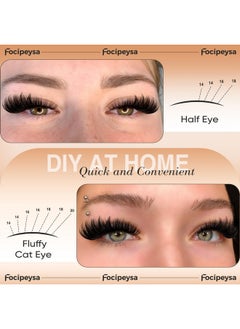 Focipeysa Focipeysa Eyelash Extensions 200D Lash Clusters 14-20MM Lashes Extensions Thick Lash Clusters D Curl Individual Lashes Extensions Soft Reusable Cluster Lash Extension DIY Lash Cluster Extensions  - Image 5