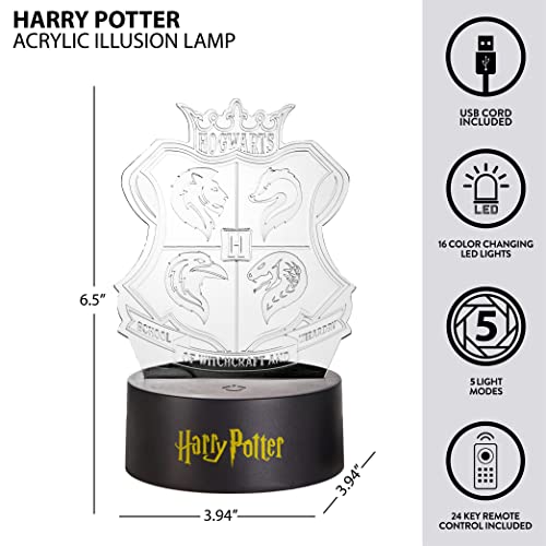 Idea Nuova Harry Potter Acrylic 3D LED Illusion Lamp, Color-Changing Night Light for Kids Bedroom, Desk & Home Décor - Image 2