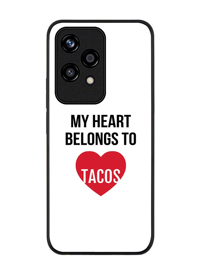 Stylizedd Rugged Black edge case for Honor 200 Lite, Slim fit Soft Case Flexible Anti Drop TPU Gel Thin Cover -  My heart belongs to tacos - Image 1