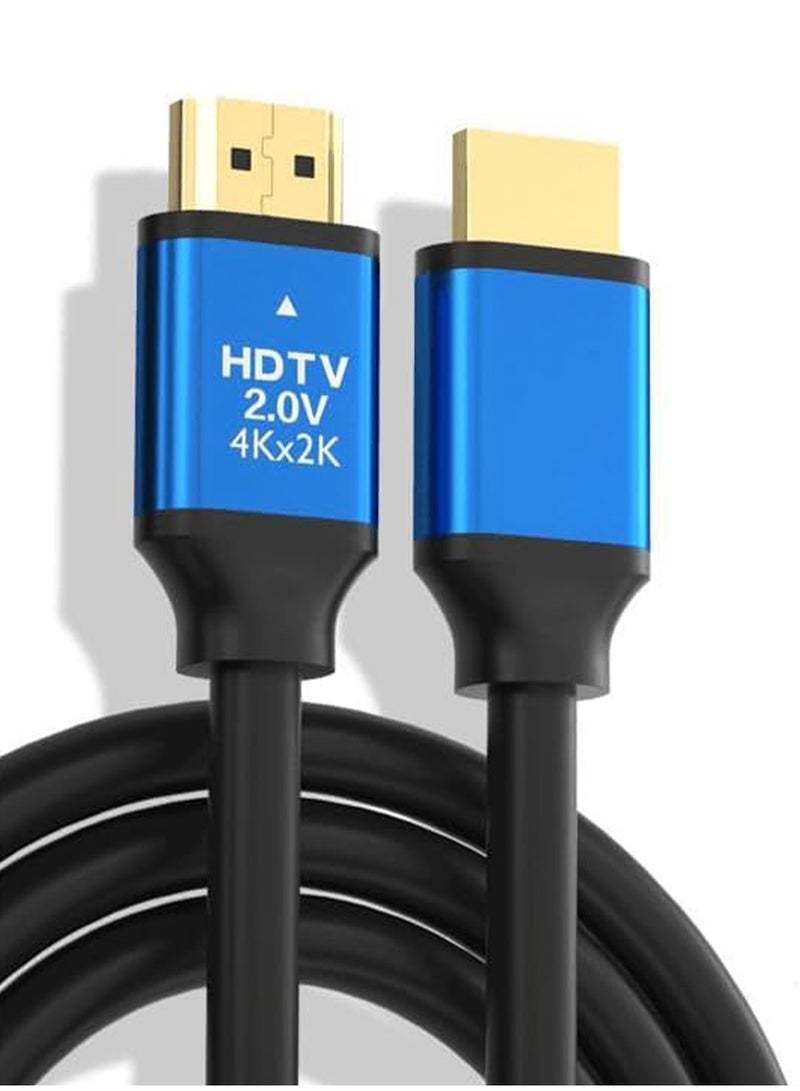 ابلس كابل HDMI 2.0 طراز AB-303K بطول 5 أمتار – كابل عالي السرعة يدعم دقة 4K Ultra HD (4K×2K) وتلفزيون عالي الدقة (HDTV)، خاضع لاختبارات الجودة بنسبة 100%، ومزود بحماية ضد الاهتزاز والقطع، مع ضمان نقل مستقر للإشارة لأجهزة التلفزيون والكمبيوتر ومنصات الألعاب. - Image 1