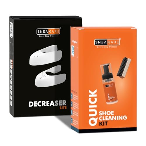 SNEAKARE Quick Shoe Cleaning Kit Combo – 150ml Foam Shoe Cleaner with Medium Bristle Brush & Decreaser Lite for White Sneakers, Leather, Suede & Canvas Shoes - Image 1