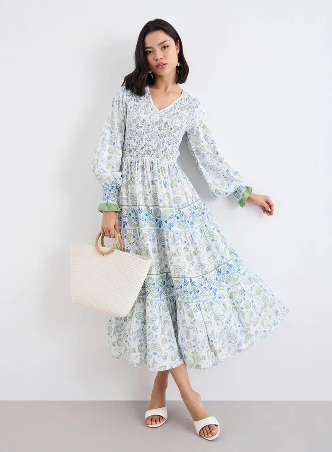 ستايلي Styli Women Paisley Print Midi Dress