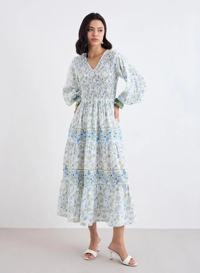 ستايلي Styli Women Paisley Print Midi Dress