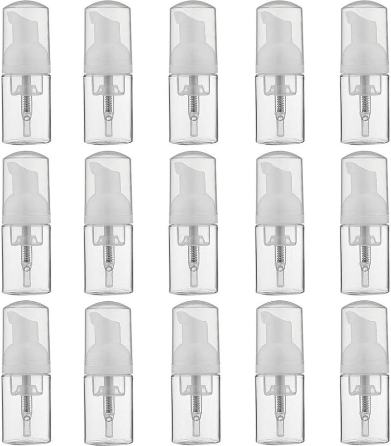 زجاجة مضخة صابون رغوي LONGWAY 1 أونصة (15 قطعة) زجاجة رغوة صغيرة قابلة لإعادة التعبئة لصابون سائل للسفر، شامبو، منظف رموش، صابون يد - خالية من BPA