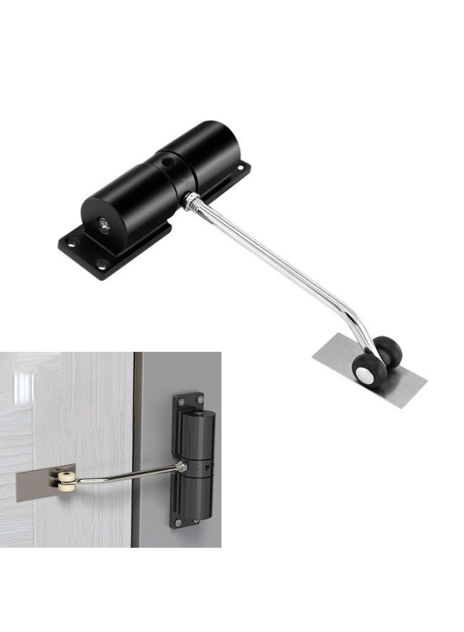 Automatic Door Closer, Safety Spring Door Closers, Stainless Steel Door Closing Controller for Residential Commercial Use, Automatic Sliding Door Closer for Homes (Black) - Image 2