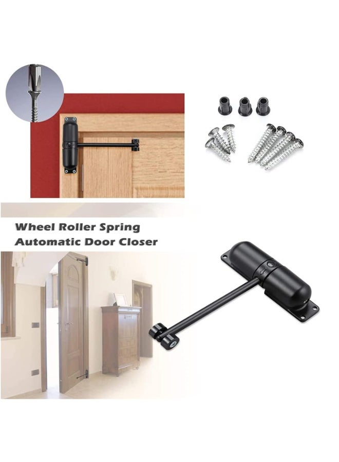 Automatic Door Closer, Safety Spring Door Closers, Stainless Steel Door Closing Controller for Residential Commercial Use, Automatic Sliding Door Closer for Homes (Black) - Image 3
