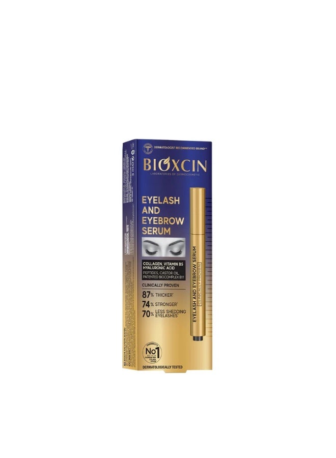 BIOXCIN EYELASH AND EYEBROW SERUM COLLAGEN, VITAMIN B5 HYALURONIC ACID 3 ML - Image 1
