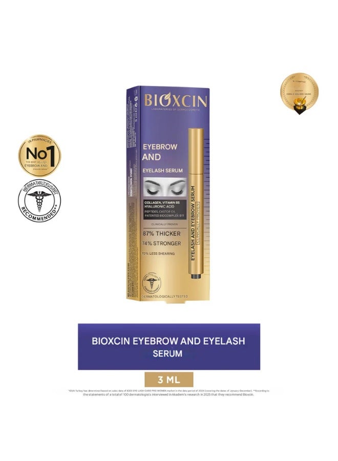 BIOXCIN EYELASH AND EYEBROW SERUM COLLAGEN, VITAMIN B5 HYALURONIC ACID 3 ML - Image 4