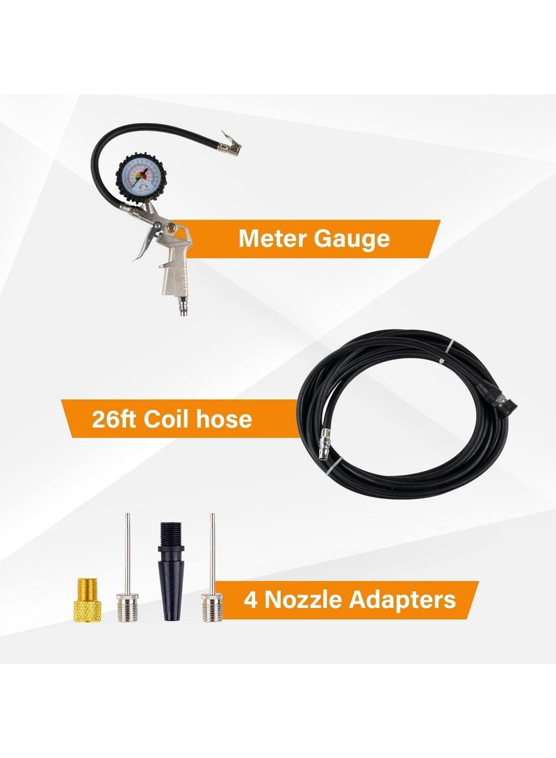 SHEZA STAR 4 Cylinder Car Air Compressor Ultra Extreme 4x4 Tire Super Air Flow Portable 150 PSI, 400 LPM, 12V Tire Inflator for Car, Truck, Bicycle & Other Inflatables  - Image 5