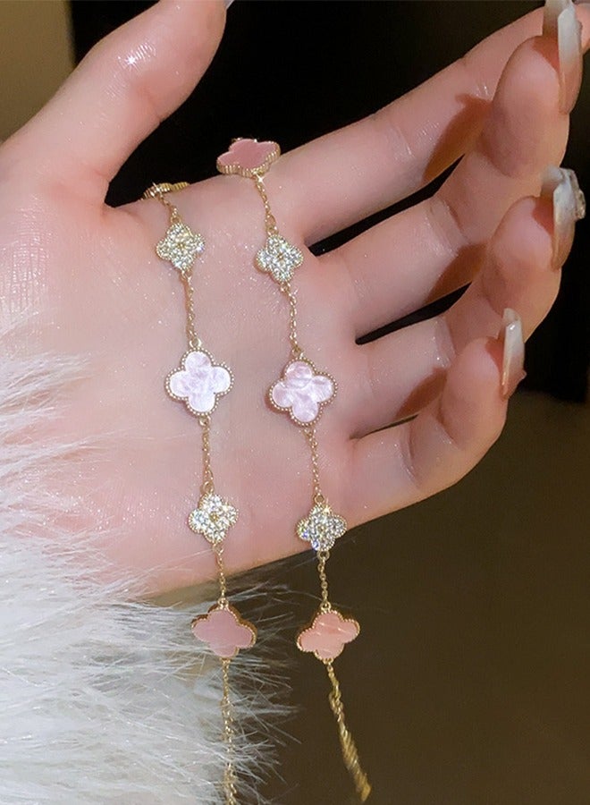 Women'S Four-Leaf Clover Bracelet | Designer Women'S Four-Leaf Clover Bracelet | Exquisite Pink Four-Leaf Clover Bracelet Exquisite Gift Sweet And Fresh - Image 3