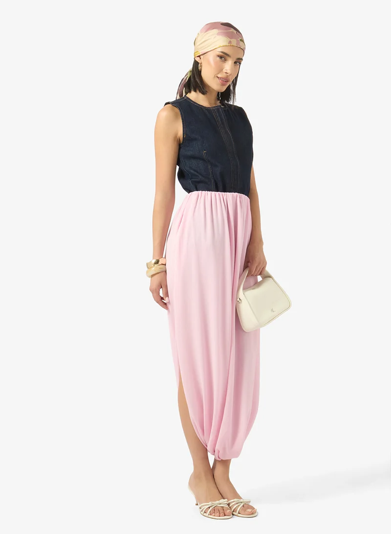 Ginger Pleat Detail Maxi Skirt