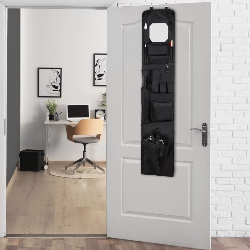 Woanger Police Style Hanging Closet 52 x 11 Inches Door Organizer Locker Shelf Hanging Locker Organizer with Mirror for Police Security Law Enforcement (Black, 1 Pcs) - Image 5