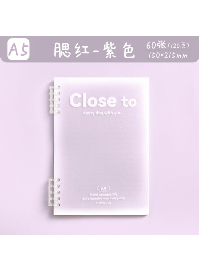 Autonomy A5 Loose-leaf Book Style Notebook Cute Simple Gradient Book Student B5 Classroom Notepad Blush Book - Image 1