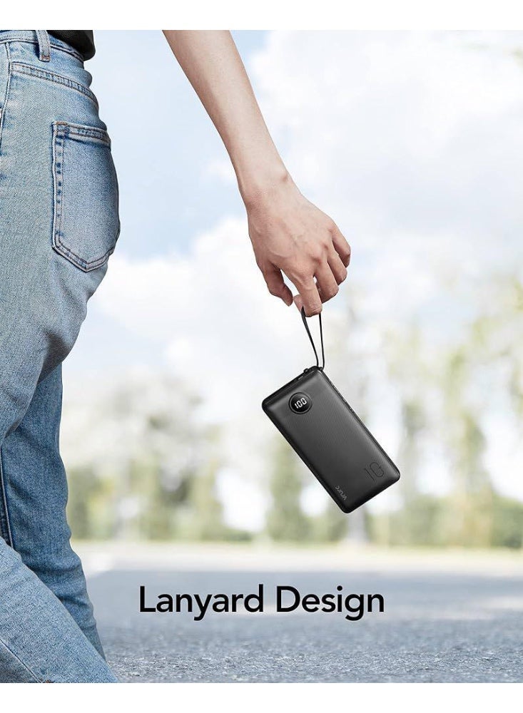 فيجير باور بانك VEGER بسعة 20000 مللي أمبير | تصميم 4 في 1 (Type-C، Lightning، Micro USB، USB-A) | شحن سريع PD بقوة 22.5 واط | متوافق مع أجهزة iPhone وAndroid - Image 2