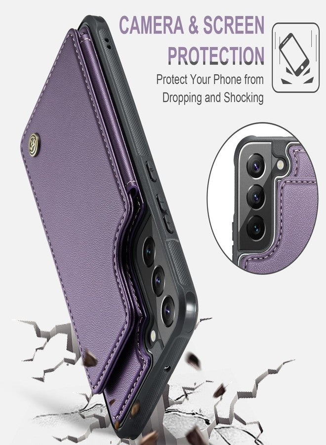 Vinich Samsung Galaxy S22 Case with Card Holder, Samsung S22 Wallet Case for Women Men with RFID Blocking, Durable Leather Kickstand Shockproof Flip Phone Case for Galaxy S22 5G, Purple - Image 5