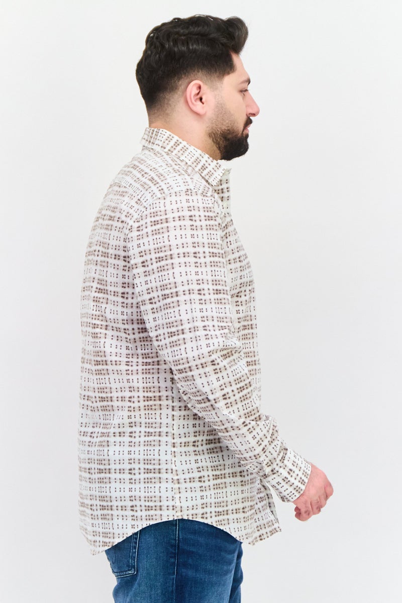 PERRY ELLIS قميص رجالي بأكمام طويلة وقصة مريحة بطباعة متعددة الألوان - Image 2