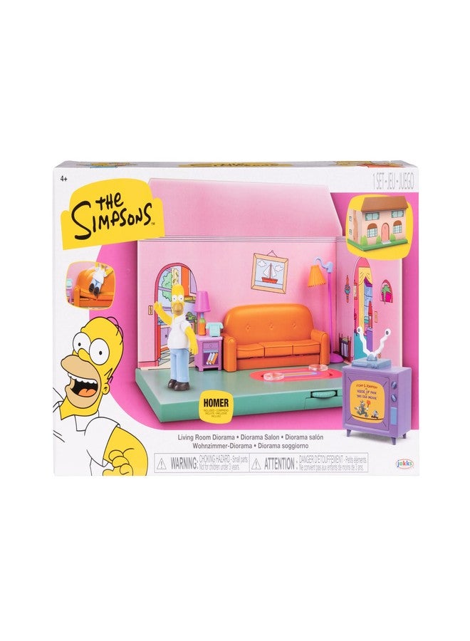 JAKKS Pacific Disney The Simpsons Living Room Diorama House Playset, 2.5-Inch Scale Homer Action Figure and Accessories - Image 3