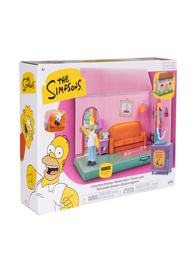 JAKKS Pacific Disney The Simpsons Living Room Diorama House Playset, 2.5-Inch Scale Homer Action Figure and Accessories - Image 4