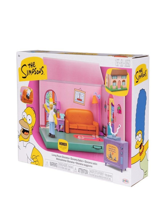 JAKKS Pacific Disney The Simpsons Living Room Diorama House Playset, 2.5-Inch Scale Homer Action Figure and Accessories - Image 5