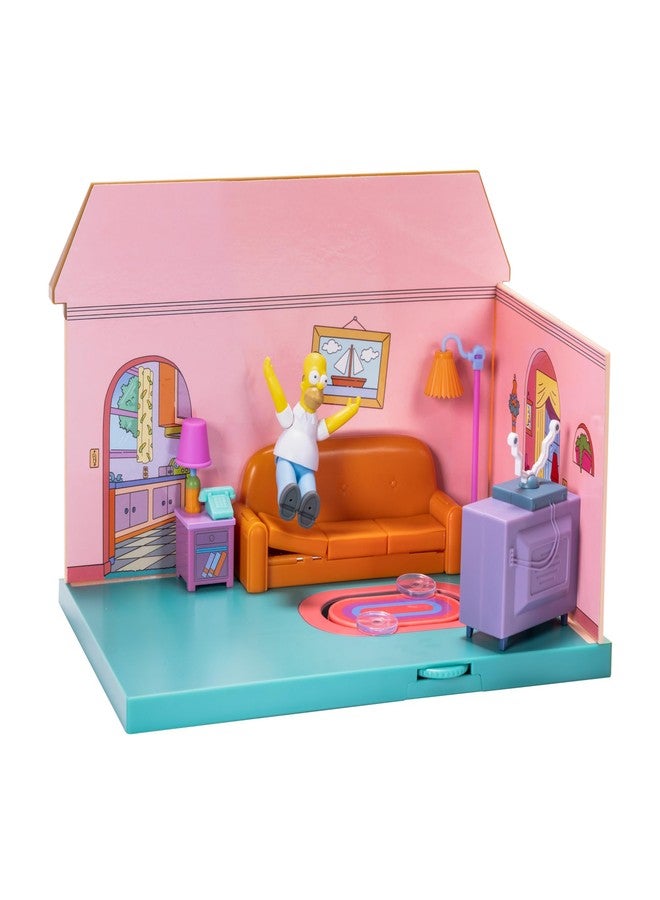 JAKKS Pacific Disney The Simpsons Living Room Diorama House Playset, 2.5-Inch Scale Homer Action Figure and Accessories - Image 2