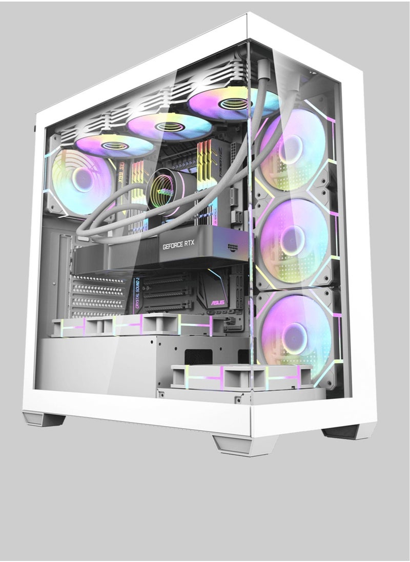 1st Wave Technology - FIRST WAVE - NEXUS Workstation PC - Intel Core i9-14900K, 64GB DDR5 RAM, 1TB NVMe SSD + 1TB HDD, Zotac RTX4060 8GB Graphics - Win11 Pro, 1+1 Year Warranty For Video Editing, 3D Modeling (Snow White) - Image 1