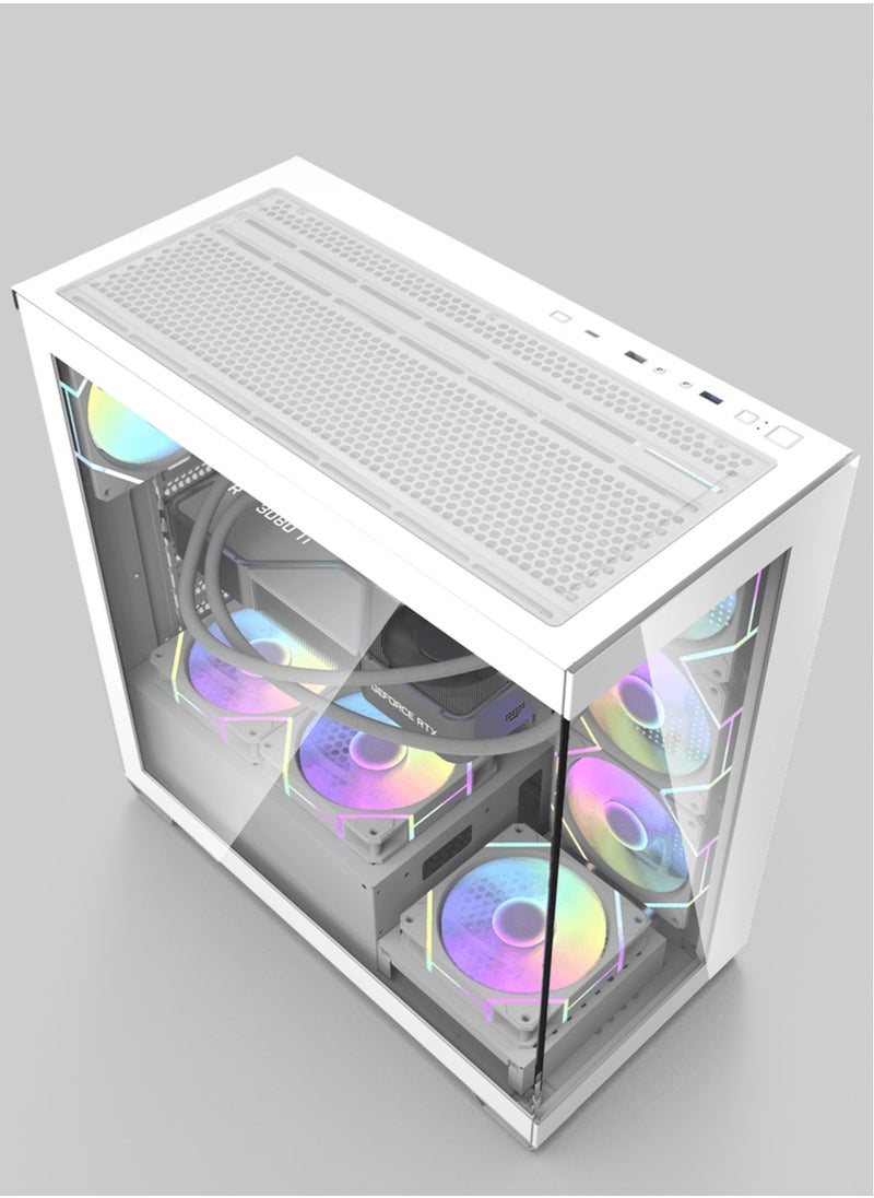 1st Wave Technology - FIRST WAVE - NEXUS Workstation PC - Intel Core i9-14900K, 64GB DDR5 RAM, 1TB NVMe SSD + 1TB HDD, Zotac RTX4060 8GB Graphics - Win11 Pro, 1+1 Year Warranty For Video Editing, 3D Modeling (Snow White) - Image 1