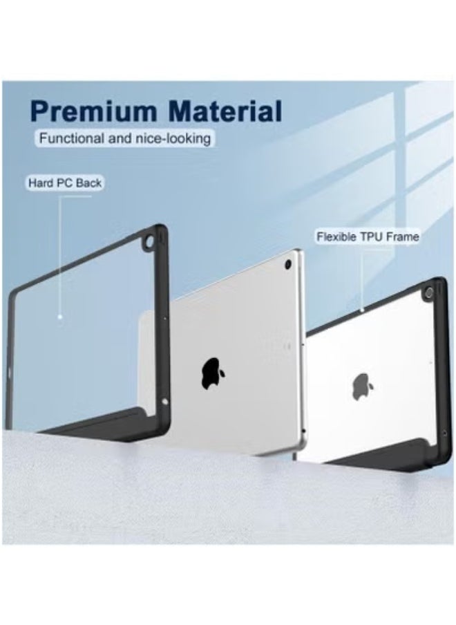 TIGER iPad 9th/8th/7th Gen 10.2-Inch Case – Slim Black Smart Cover with Pencil Holder, Shockproof Transparent Back & Auto Wake/Sleep | Protective Stand Case for iPad 2021/2020/2019 | Lightweight & Durable for Study, Work & Travel | Clear Back Panel with Full Access  - Image 2