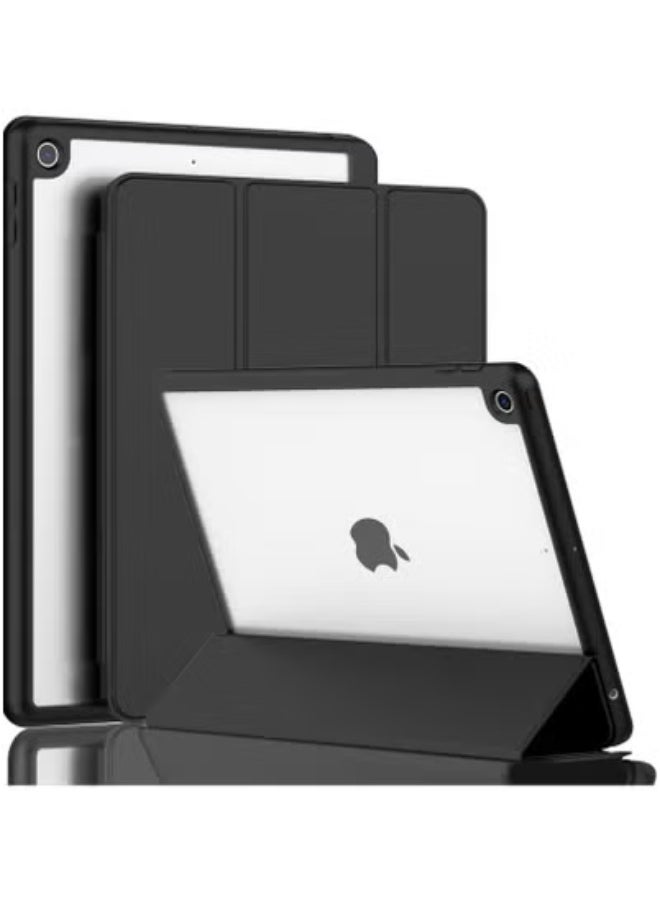TIGER iPad 9th/8th/7th Gen 10.2-Inch Case – Slim Black Smart Cover with Pencil Holder, Shockproof Transparent Back & Auto Wake/Sleep | Protective Stand Case for iPad 2021/2020/2019 | Lightweight & Durable for Study, Work & Travel | Clear Back Panel with Full Access  - Image 1