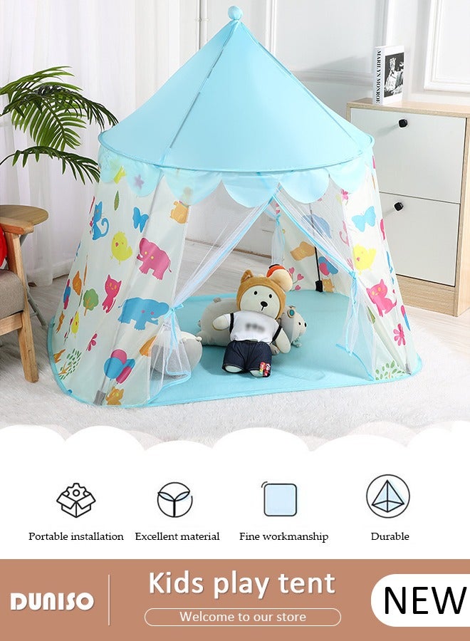 DUNISO خيمة لعب للأطفال، خيمة أطفال قابلة للغسل مع نوافذ، بيت لعب قابل للطي للأطفال، خيمة قلعة، خيمة ألعاب محمولة للداخل والخارج، خيمة قابلة للطي في الهواء الطلق للبنات والأولاد - Image 1